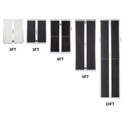 TUFFIOM Folding 10FT Wheelchair Ramp with Non-Skid Aluminum